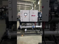 শেল এবং টিউব কন্ডেনসার এবং বাষ্পীভবন জল শীতল স্ক্রু চিলার পিএলসি নিয়ন্ত্রণ সহ